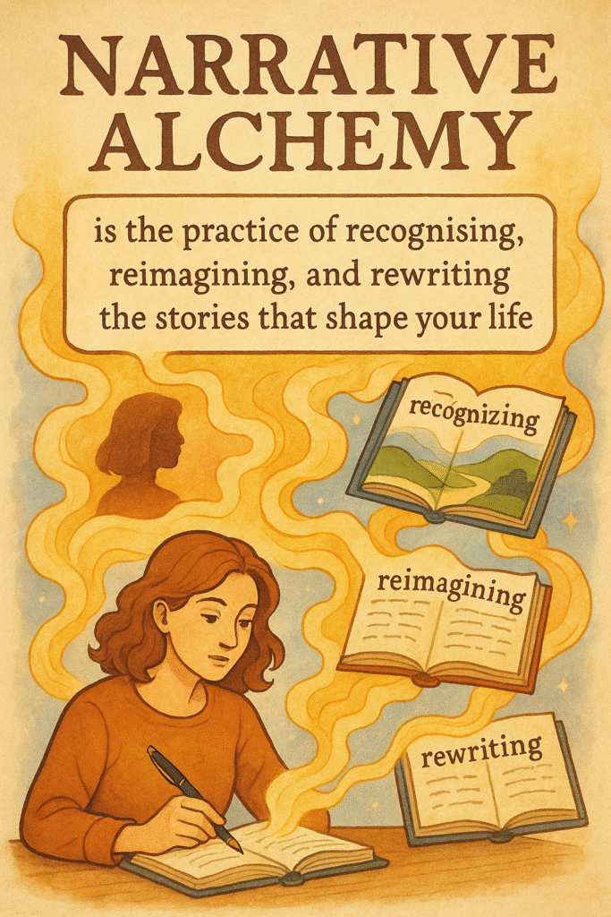 Concept of narrative transformation and creativity.