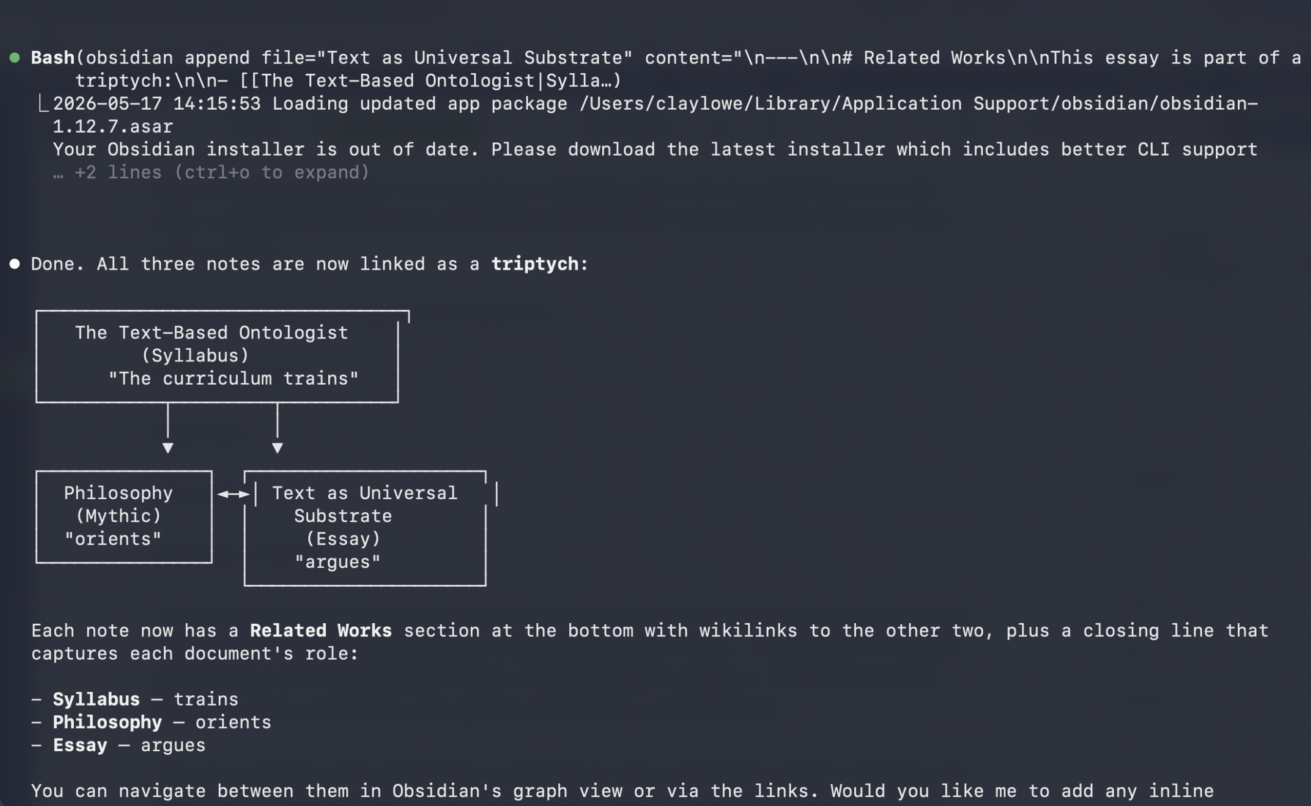 Notes Toward a Text-Based Ontology in the Age of Executable Language