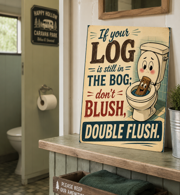 If your log is till in the bog. don't blush, double flush.